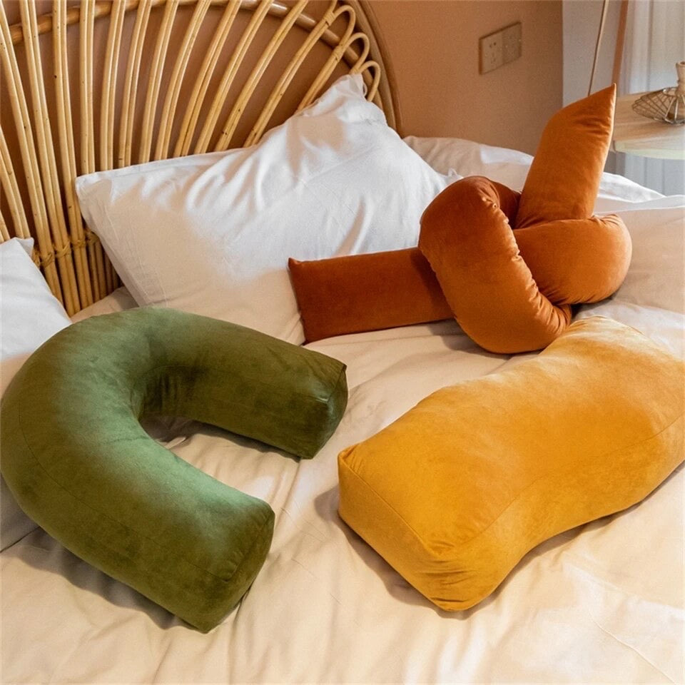 The Waves Velvet Orange Cushion