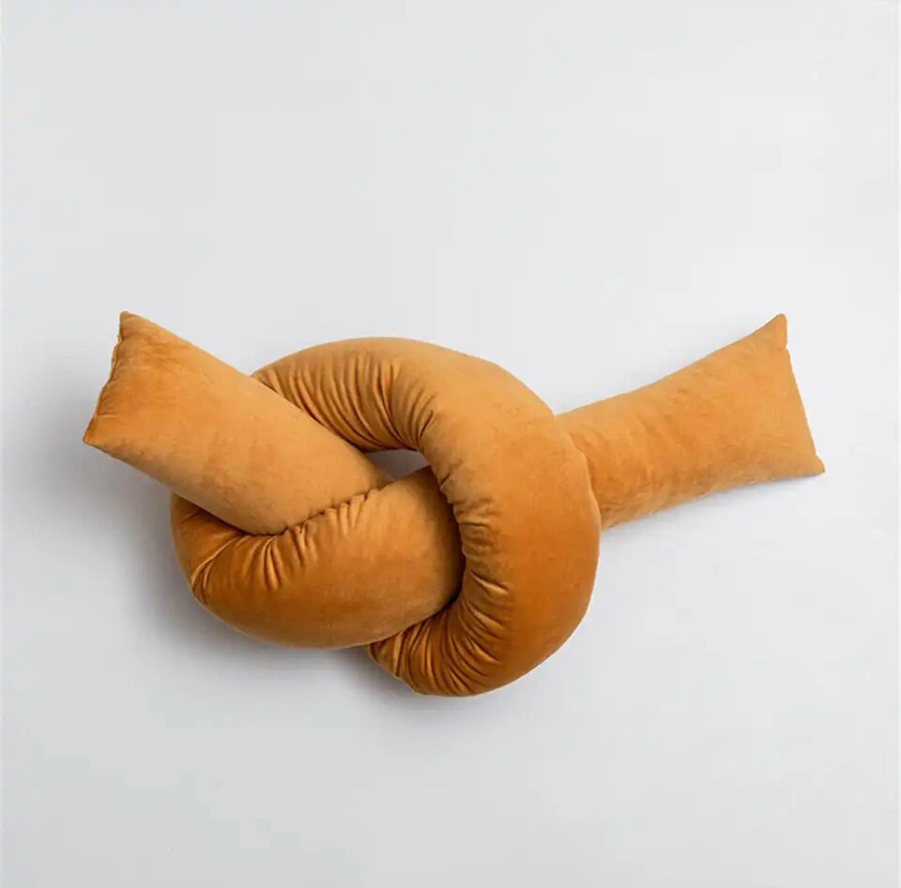 The Knot Velvet Yellow Cushion