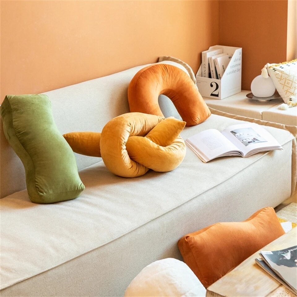 The Knot Velvet Orange Cushion